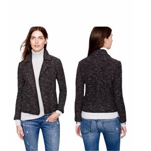 J.Crew Wool Blend Black Marled Tweed Moto Jacket Size 2